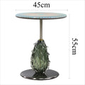 Modern Round Coffee Table | Microcrystalline Stone & Metal Frame Round Coffee Table Babs 45X45X55CM