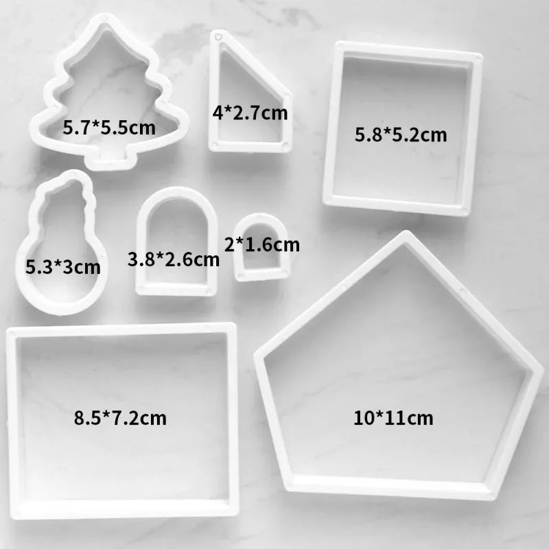 3D Christmas Gingerbread House Cookie Cutter Set – 8 Pieces Cookie Cutter Set Babs 8pcs