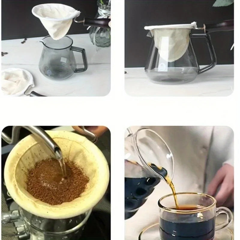 Reusable Cloth Coffee Filter Bag & Rack Stand Set Coffee Filter Set Babs