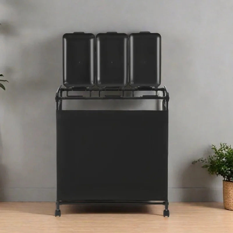 Modern Large Capacity Trash Can Rack with Wheels | 68×77×38cm Waste Sorting Rack Babs