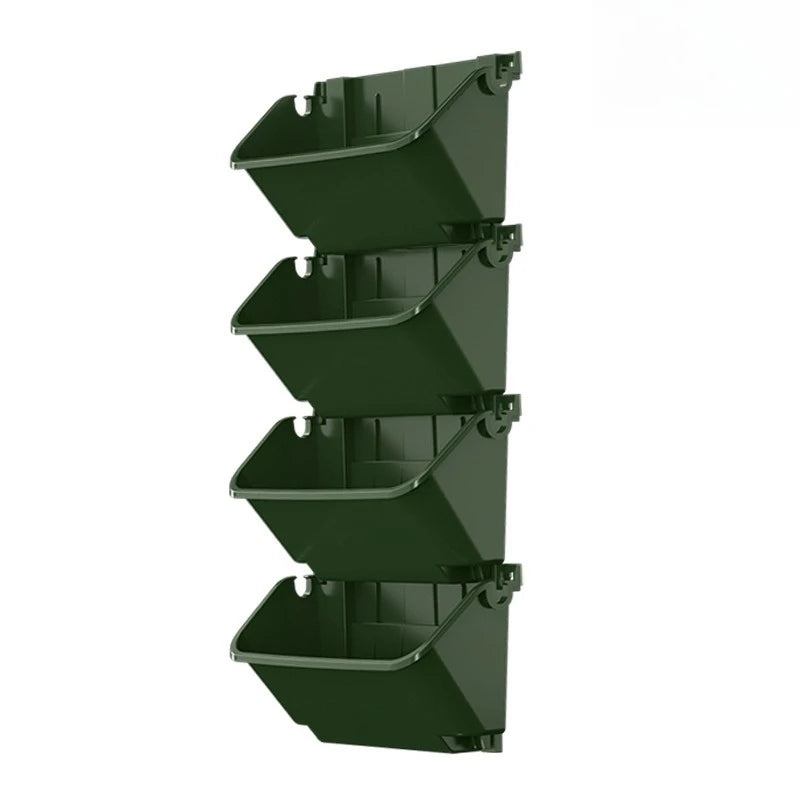 Wall Hanging Flower Pots – Outdoor Balcony Planter Set Wall Hanging Planter Babs Green