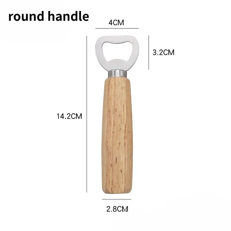 Solid Wood Handle Beer Bottle Opener – Stainless Steel Cap Remover Bottle Opener Babs B