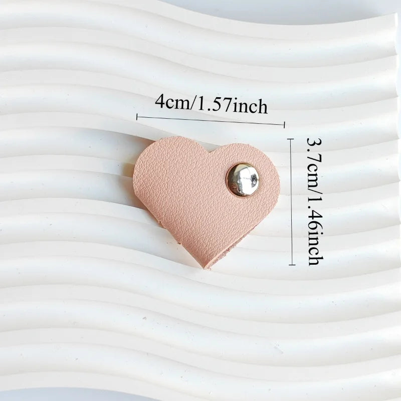 Heart-Shaped PU Leather Cord Organizer Set – Cable Winders Cable Cord Organizer Babs