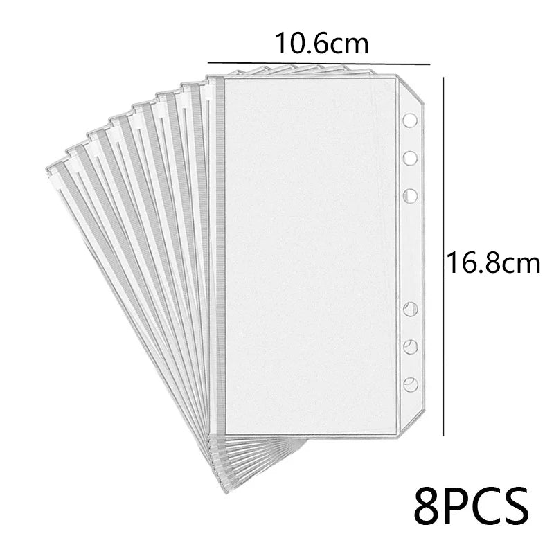 8PCS Zipper Binder Pocket Envelopes A5 A6 A7 Budget Organizer Binder Pocket Envelopes Babs B