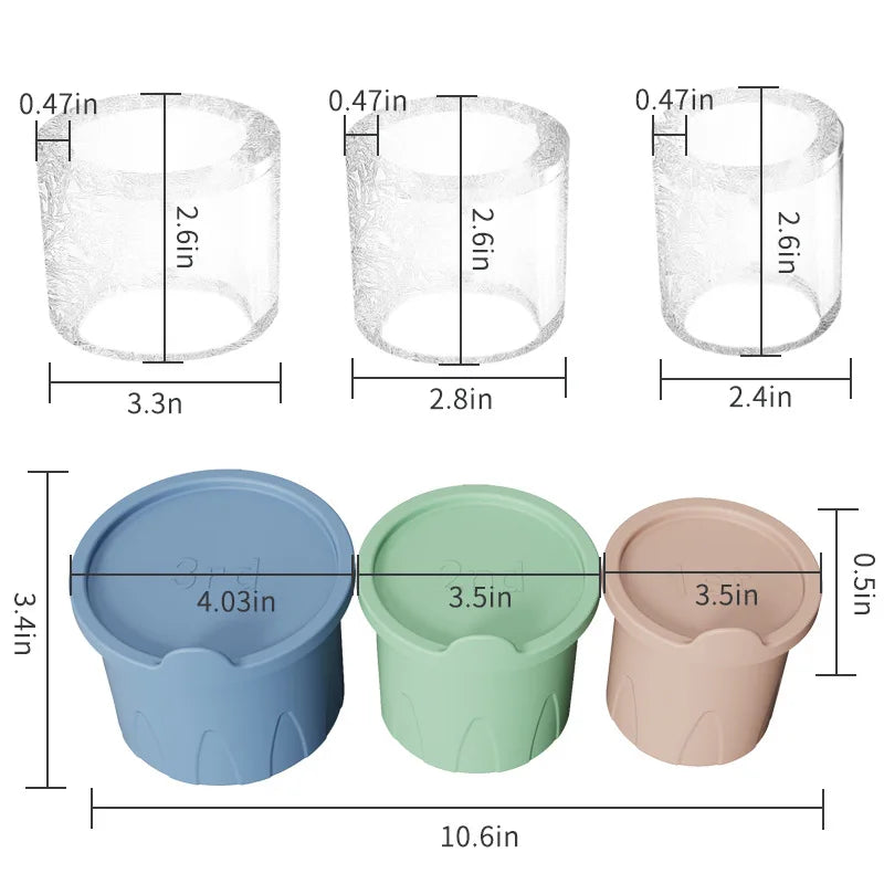 Silicone Cylinder Ice Cube Mold with Lid for 20/30/40oz Tumblers Silicone Ice Cube Mold Babs