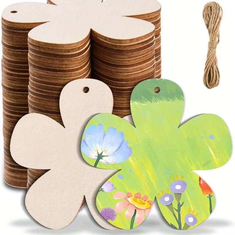 Wooden Flower Shape Set – DIY Crafts, Coasters & Holiday Decor Wood Craft Kit Babs