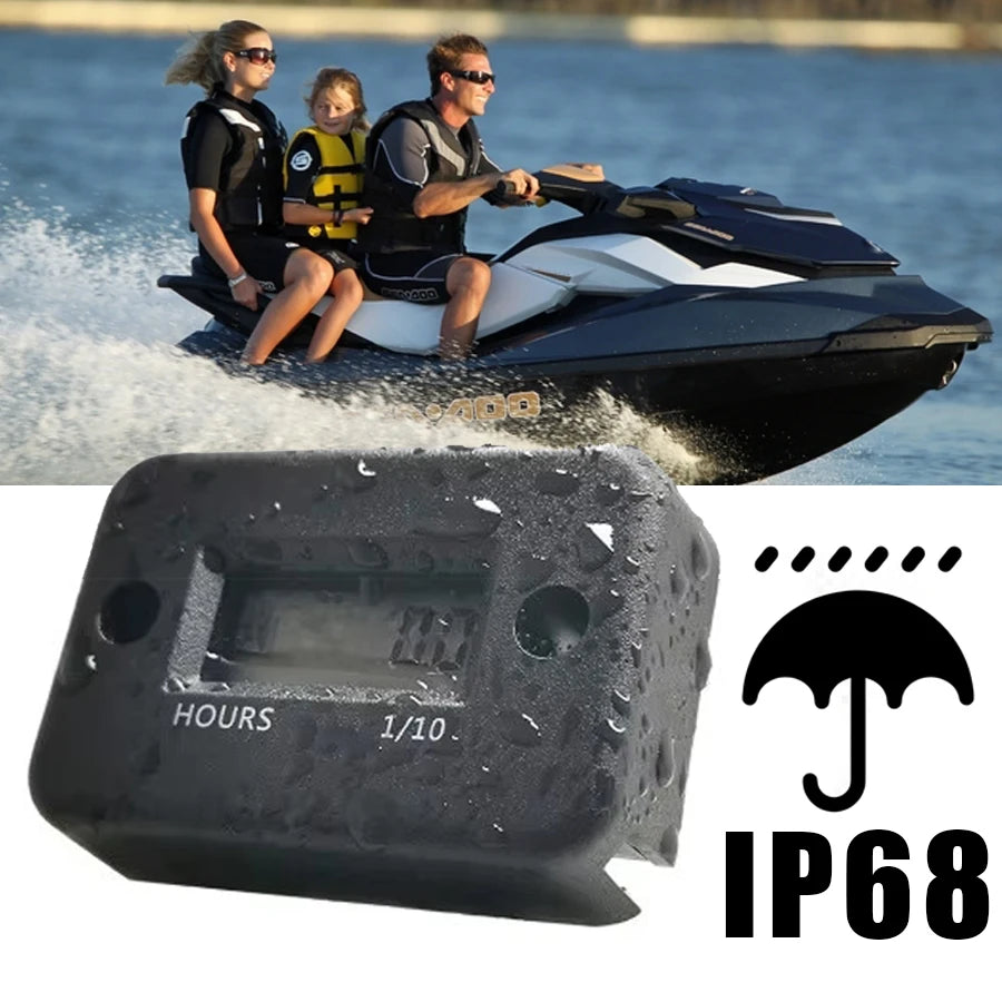 Digital LCD Hour Meter Counter – Motorcycle ATV Boat Generator Engine Hour Meter Babs