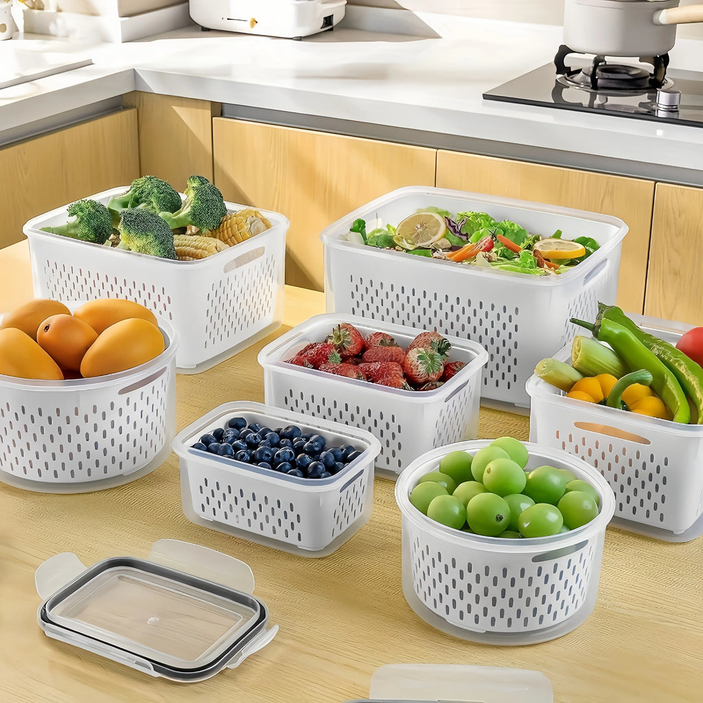 9-Piece Fruit Storage Containers with Colander & Strainer Fruit Storage Containers Babs