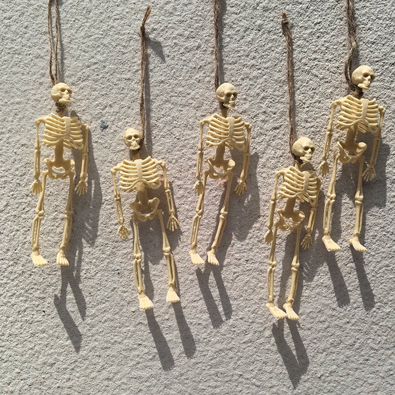 Halloween Hanging Skeleton Skulls | 6 or 12 Pack Decorations Halloween Skeleton Decor Babs