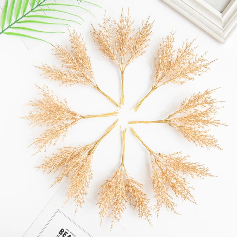 Artificial Gold & Silver Sprigs – Christmas Wreath & Vase Filler Artificial Decorative Sprigs Babs
