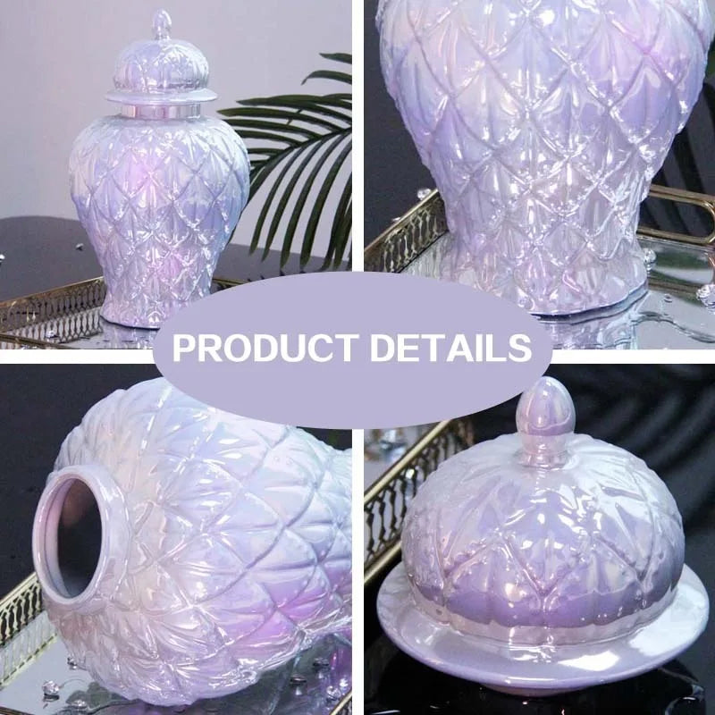 Electroplated Ceramic Vase – Luxury Ikebana Flower Decor Decorative Ceramic Vase Babs
