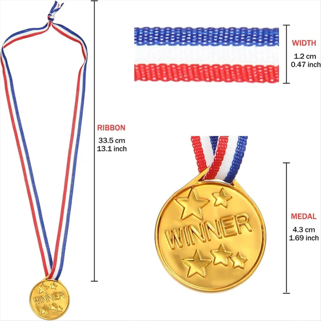 30-Pack Gold Winner Medals for Kids – Party Favors & Awards Kids Award Medals Babs