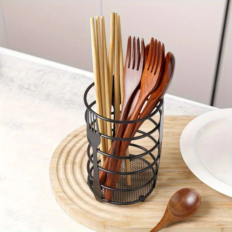 Metal Vertical Utensil Drain Rack | Kitchen Cutlery Holder Utensil Drain Rack Babs
