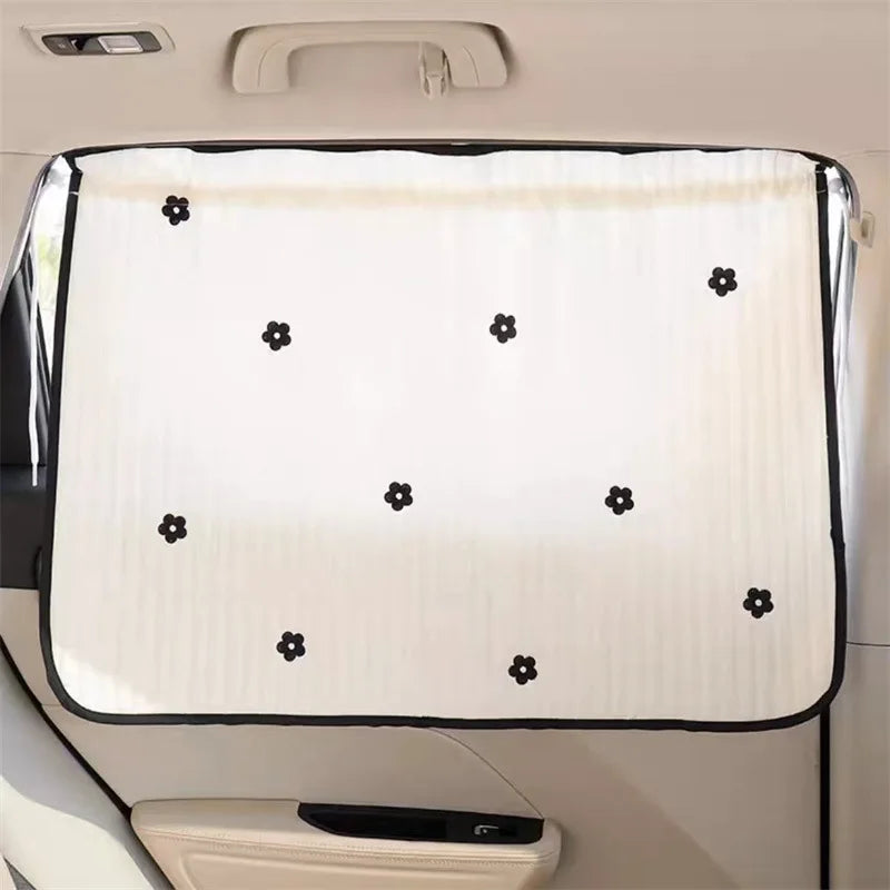 Cartoon Embroidered Baby Car Window Sunshade UV Curtain Baby Car Sunshade Babs flower