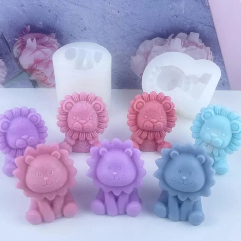 Cute Lion Silicone Mold for Candles, Soap & Resin DIY Silicone Craft Mold Babs