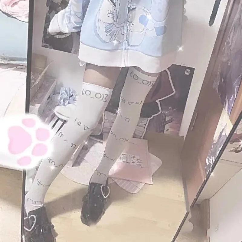 Graffiti Thigh High Socks – Y2K Kawaii Harajuku Stockings Thigh High Socks Babs