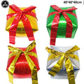 Christmas Gift Box Foil Balloons Red Green Gold Silver 2/4pcs Foil Party Balloons Babs DARK GRAY As pictures show