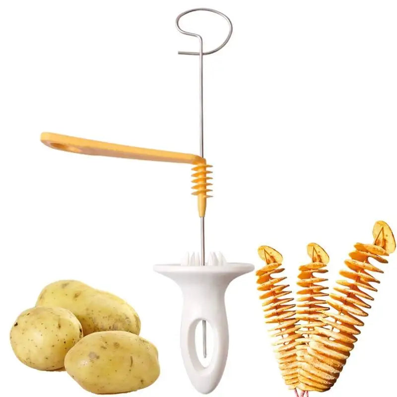 3-String Spiral Potato Slicer – Stainless Steel Twisted Cutter Spiral Vegetable Slicer Babs 1pc