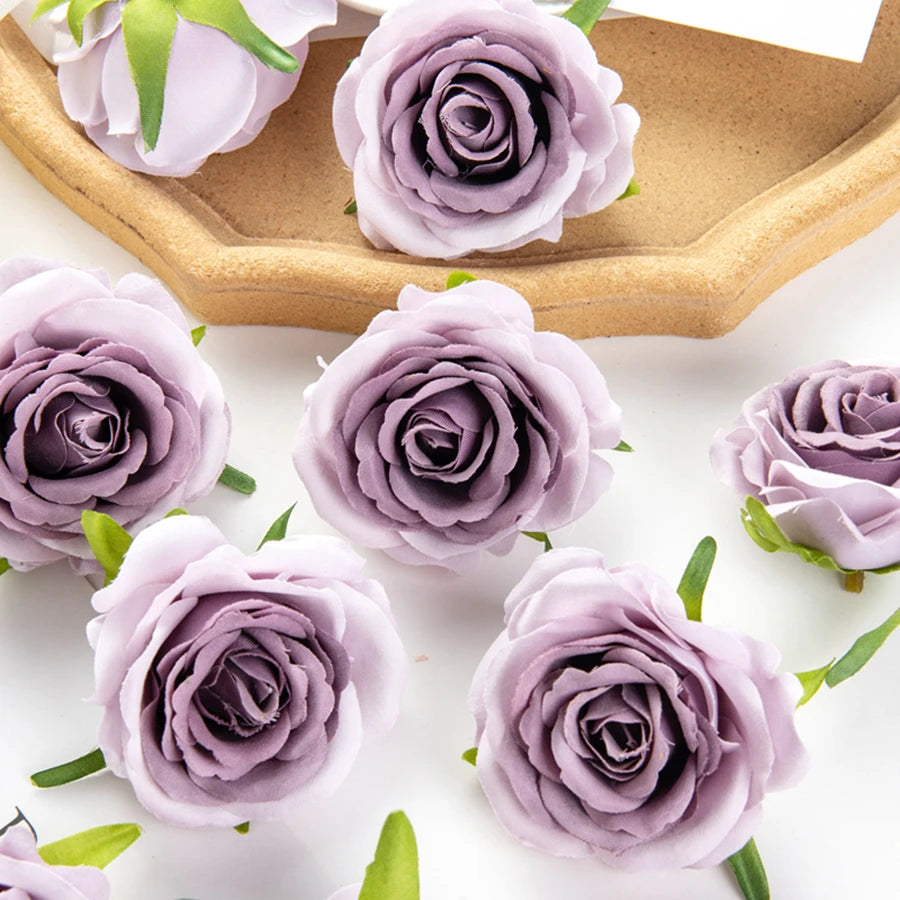 Silk Red Rose Artificial Flower Heads 5/10pcs – DIY & Decor Artificial Silk Flowers Babs