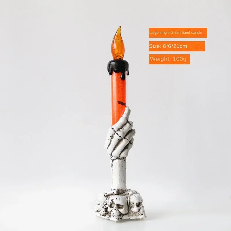 Halloween Skull LED Glowing Candle Lamp – Spooky Party Decor Halloween LED Decor Babs Big-Orange 10PCS