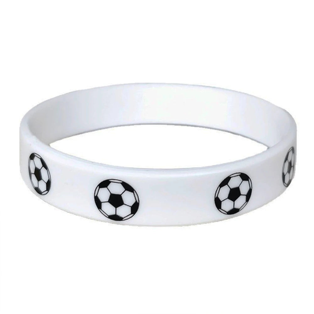 Soccer Silicone Wristbands 6-42 Pcs | Party Favors & Events Silicone Wristbands Babs White 36 Pcs