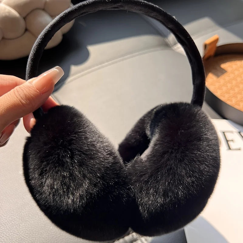 Plush Faux Fur Earmuffs – Winter Ear Warmers for Women Winter Ear Warmers Babs black