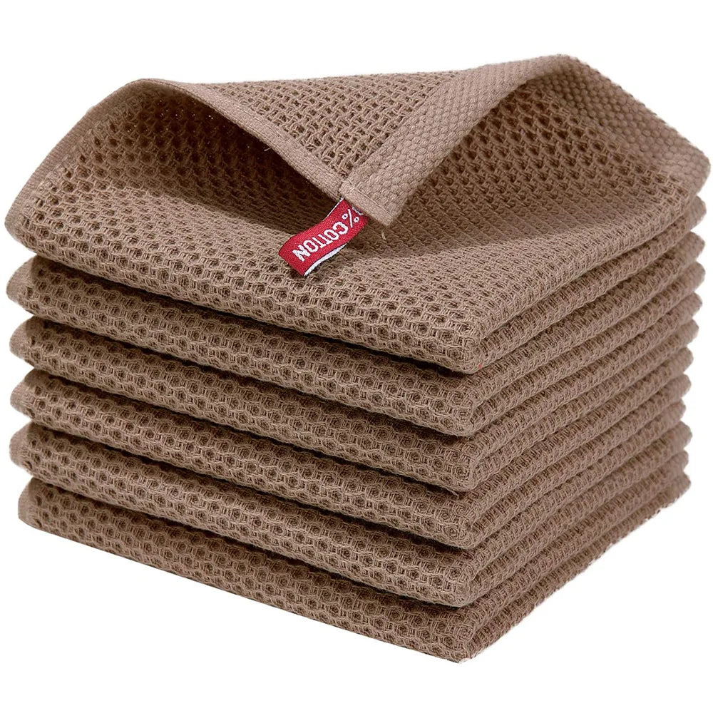 100% Cotton Waffle Weave Dish Cloths – Soft & Absorbent Pack Kitchen Dish Cloths Babs Coffee 2PCS