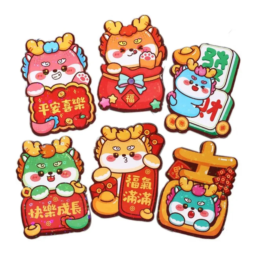 6-Pack Dragon Year Chinese Red Envelopes – Lucky Money Bags Red Envelopes Babs C