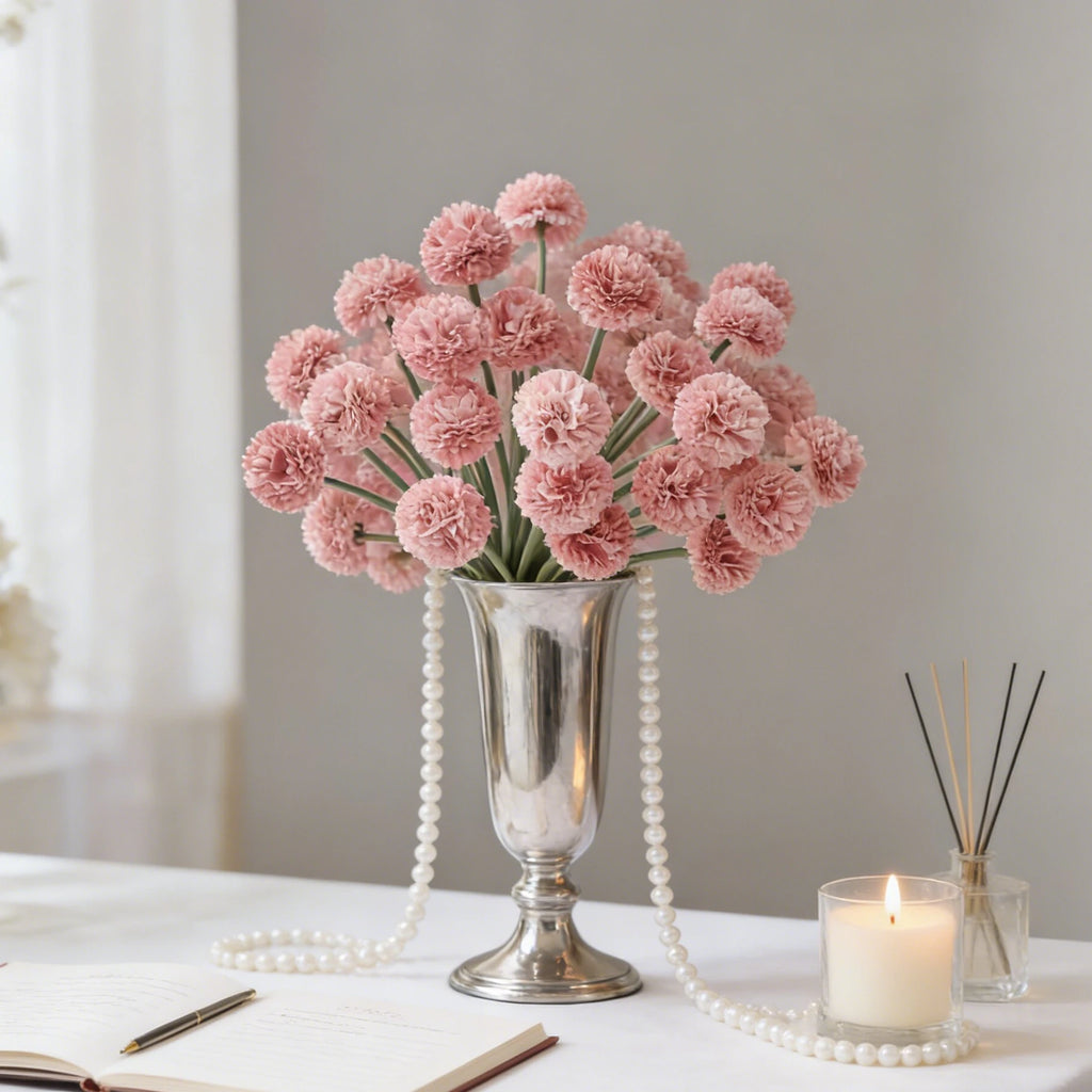Artificial Silk Mini Ball Chrysanthemum Flowers | Wedding Décor Artificial Silk Flowers Babs