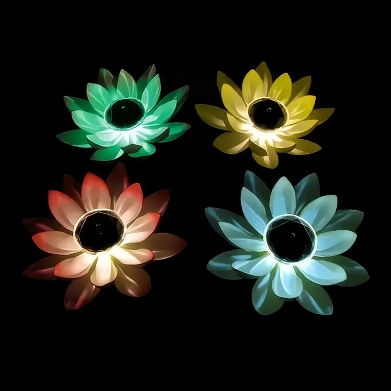 Solar Floating Lotus LED Lamp – Pond & Garden Night Light Solar Garden Light Babs