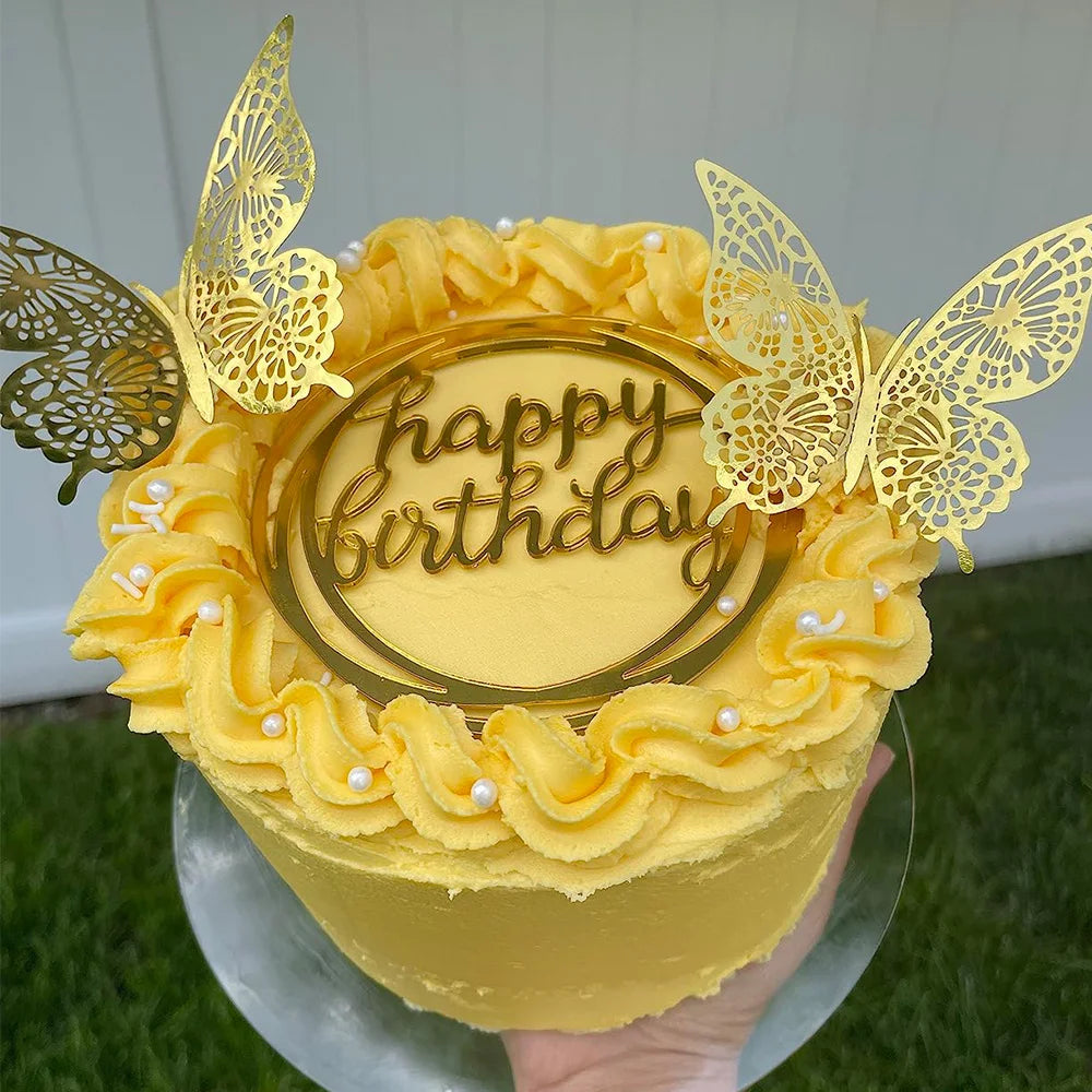 3D Gold Hollow Butterfly Wall Decor – Party & Wedding (12-48pcs) Party Wall Decorations Babs