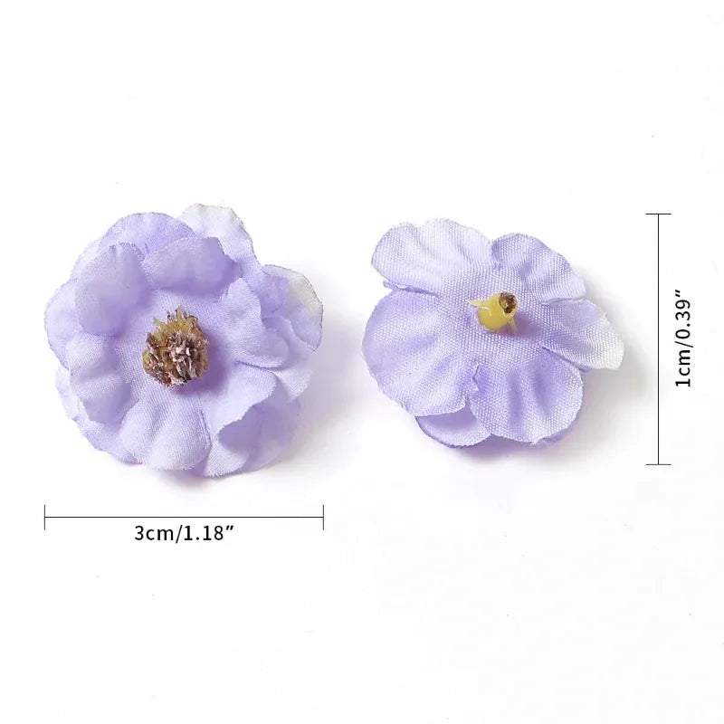 30Pcs Mini Daisy Artificial Silk Flower Heads for DIY Decor Artificial Silk Flowers Babs