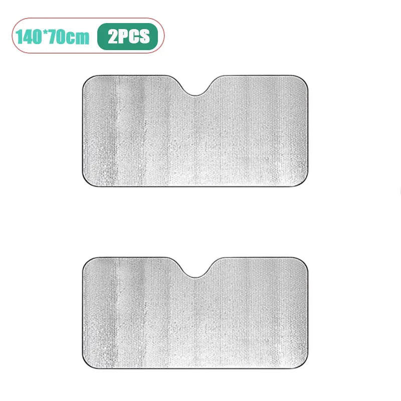 Foldable Car Windshield Sunshade UV Protection 140×70cm Car Windshield Sunshade Babs 140x70cm-2pcs