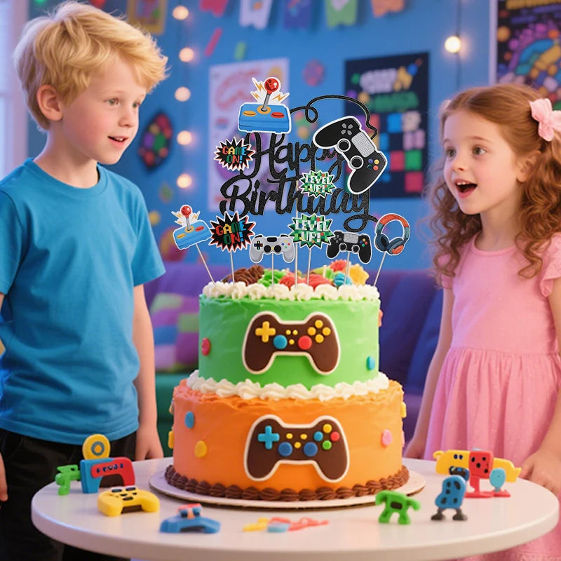 13-Piece Video Game Cake Toppers & Cupcake Picks Birthday Set Cake Topper Set Babs