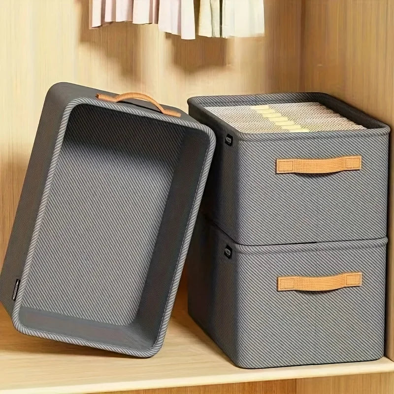 4PCS Large Stackable Storage Boxes – Non-Woven Closet Organizer Stackable Storage Boxes Babs