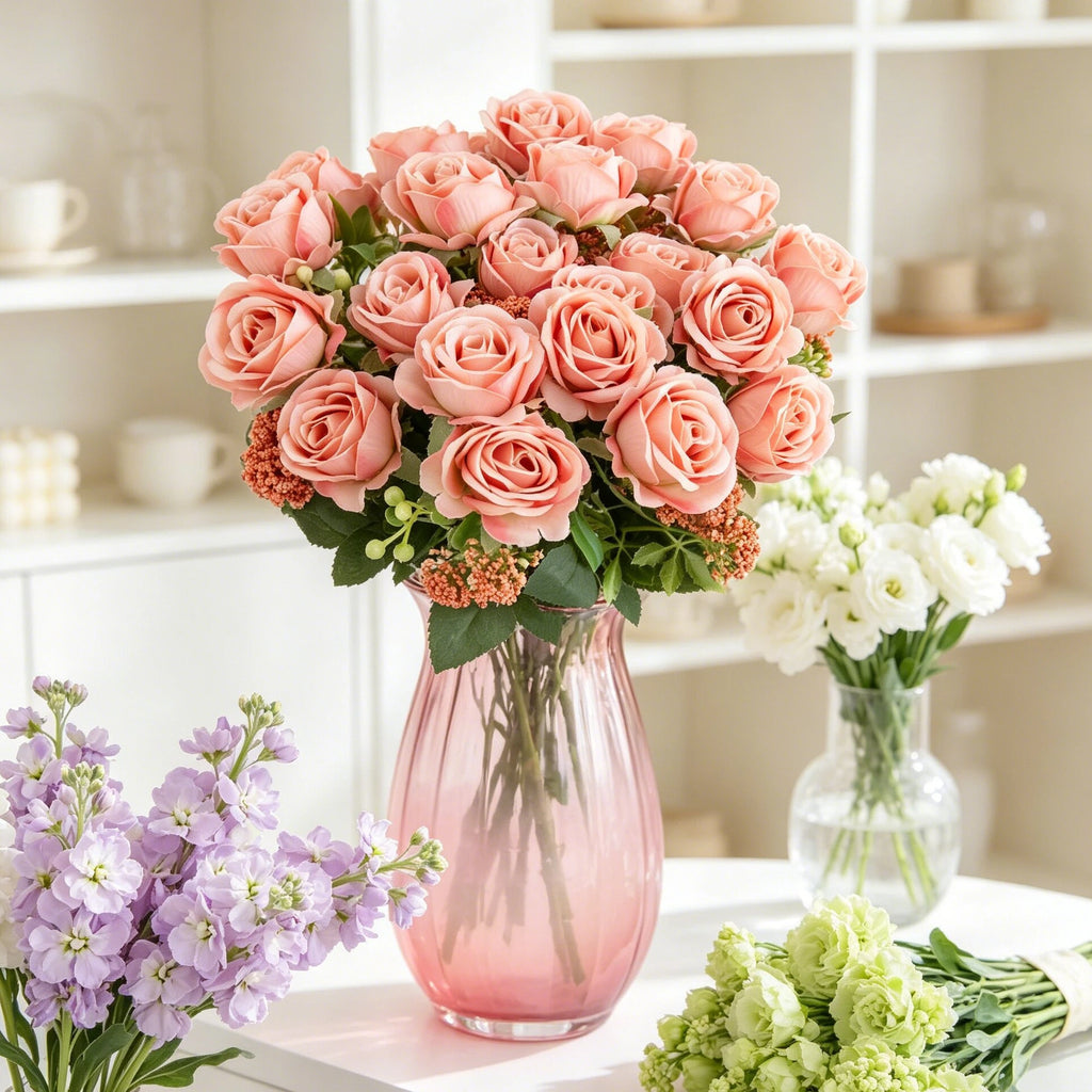 Artificial Silk Rose Bouquet – Wedding & Home Décor Artificial Flower Bouquet Babs