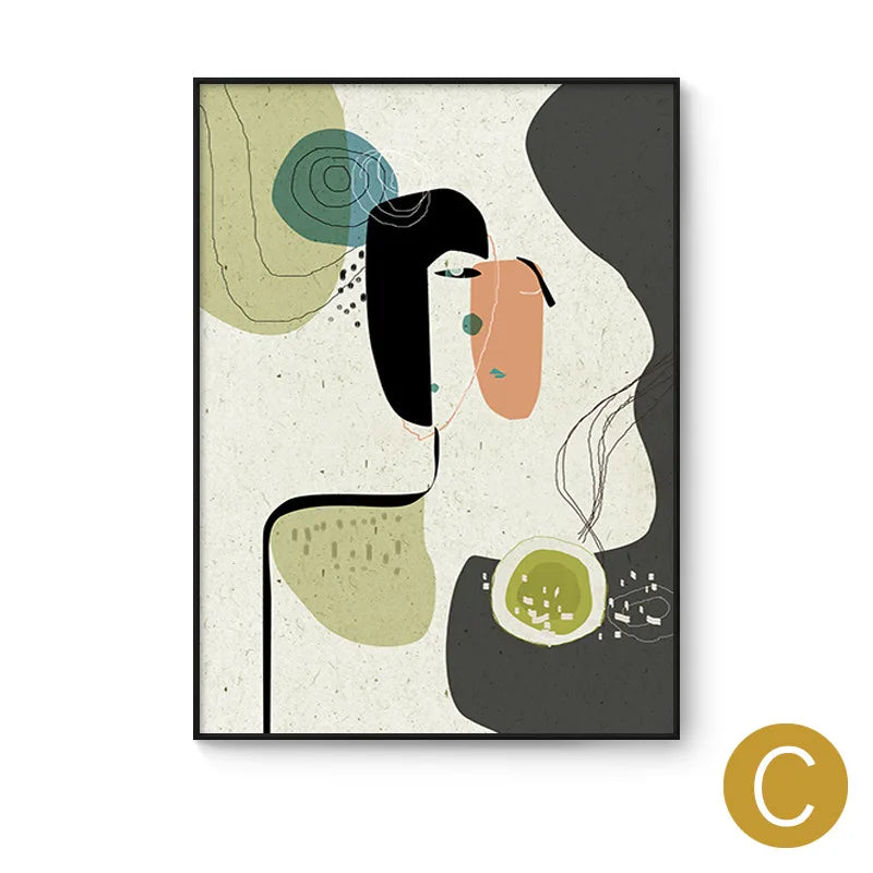 Modern Abstract Nordic Canvas Wall Art – Framed Home Decor Framed Canvas Art Babs 70X100CM C