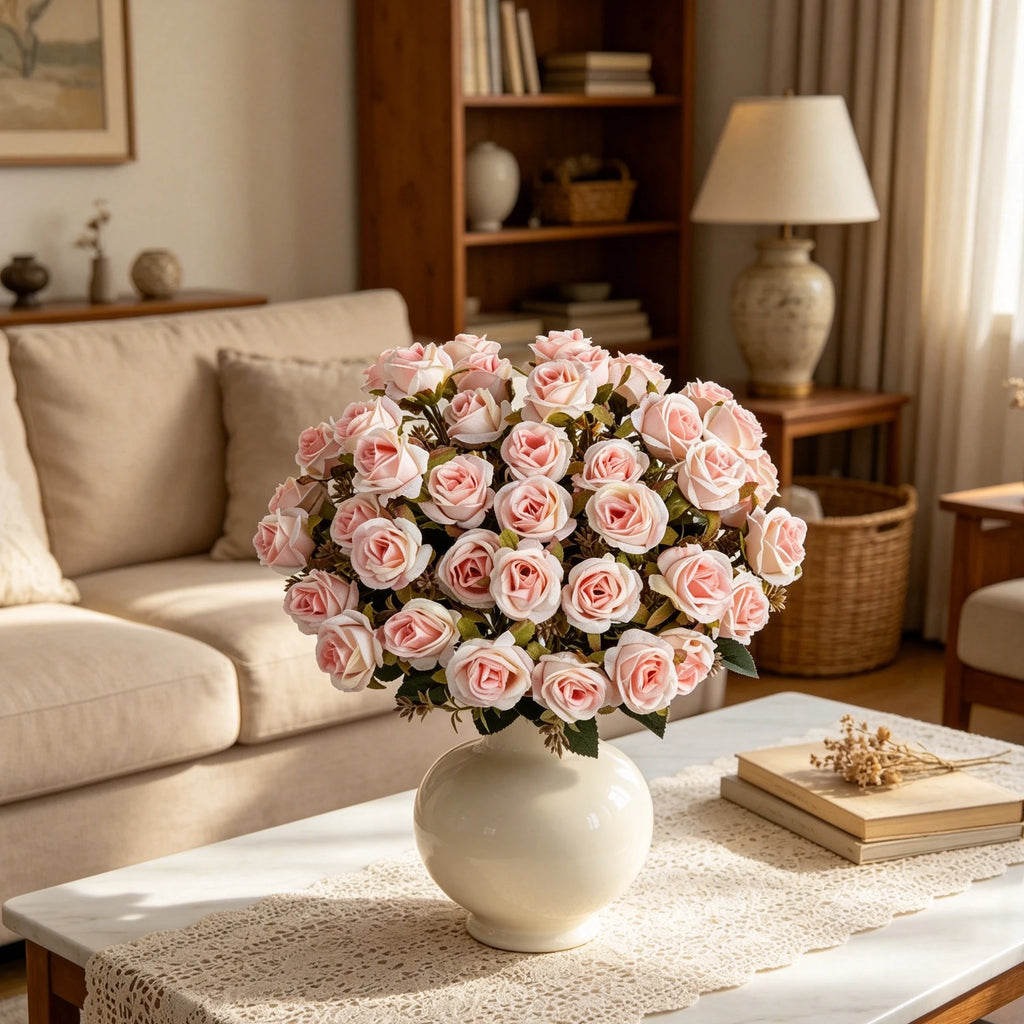 Silk Artificial Carnation Rose Bouquet for Weddings & Home Décor Artificial Flower Bouquet Babs