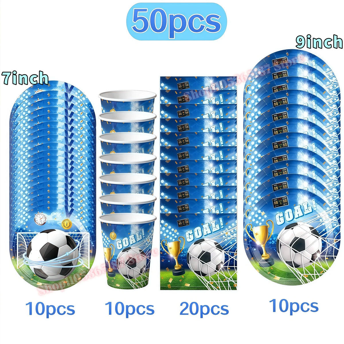 Soccer Football Birthday Party Decoration Set – Complete Kit Party Decoration Set Babs 50pcs others