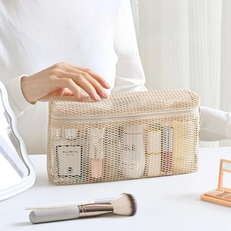3D Grid Mesh Travel Organizer Pouch – Transparent Storage Bag Travel Organizer Pouch Babs