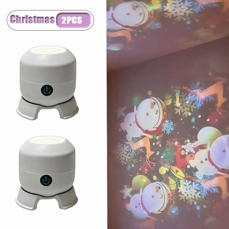 Starry Sky Projector Night Light | Rotating Galaxy Lamp Projector Night Light Babs Christmas--2PCS