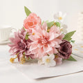 Artificial Silk Dahlia Peony Bouquet – Wedding & Home Décor Artificial Flower Bouquet Babs Color 1 1 PC