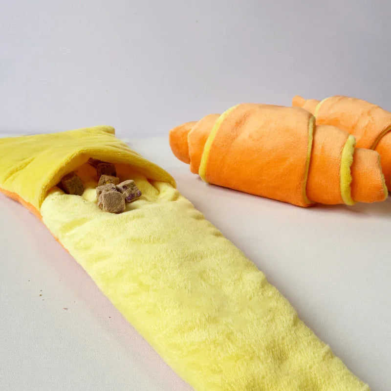 Plush Croissant Dog Toy – Snuffle & Treat Puzzle for Dogs Plush Dog Toy Babs