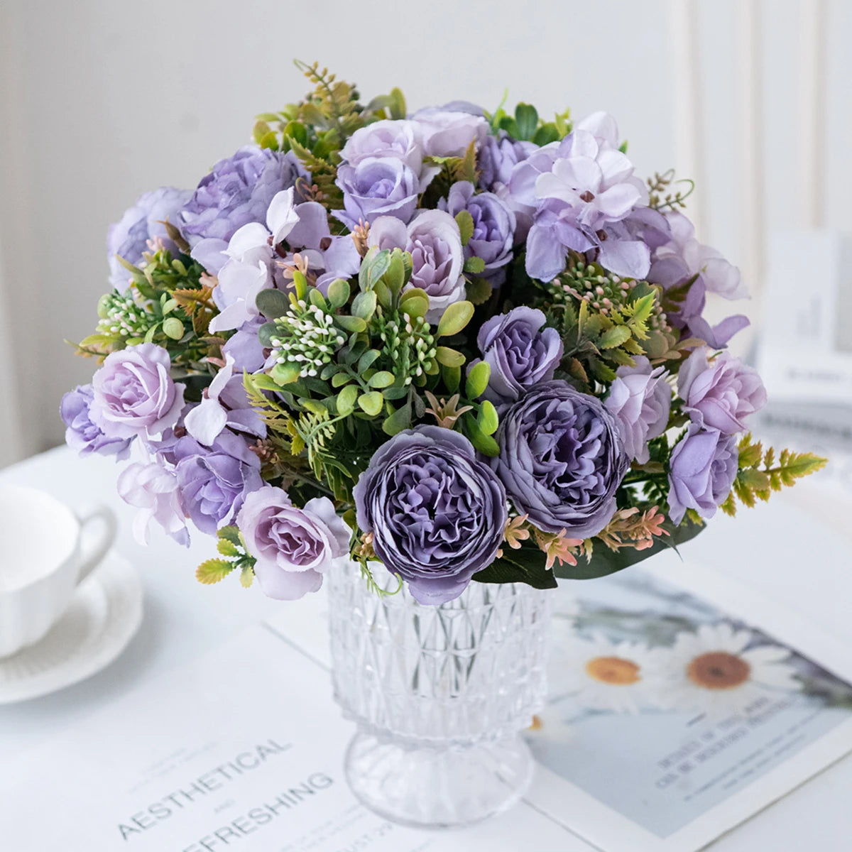 Artificial Silk Peony Bouquet – Wedding & Home Décor Flowers Artificial Silk Flowers Babs