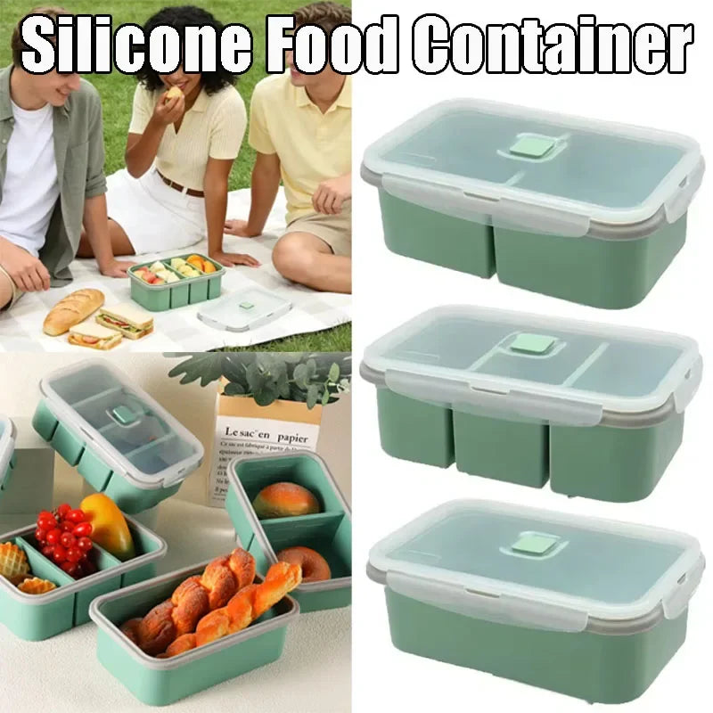 Food Grade Silicone Bento Box | Microwave-Safe Divided Lunch Box Silicone Bento Box Babs