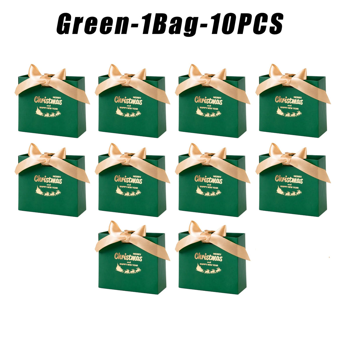 Mini Christmas Gift Bags Red Kraft Paper w/ Bow – Bulk Pack Kraft Paper Gift Bags Babs Green 10PCS 5Bags 50PCS