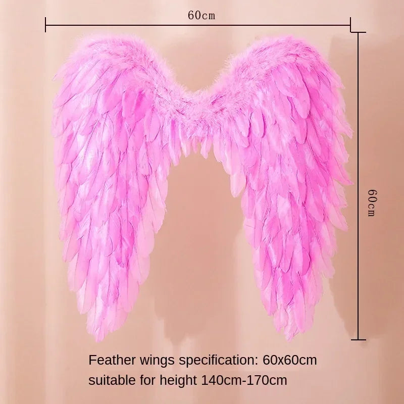 Angel Feather Wings Halloween Party Costume Props – Black & White Costume Wing Props Babs