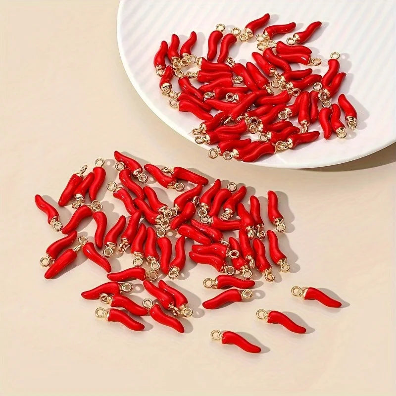 3D Red Chili Stainless Steel Charms for DIY Jewelry Making DIY Jewelry Charms Babs