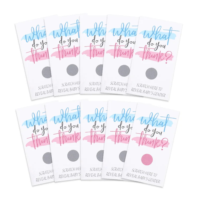 Gender Reveal Scratch Cards – 10 Sheets Boy or Girl Party Game Party Game Cards Babs