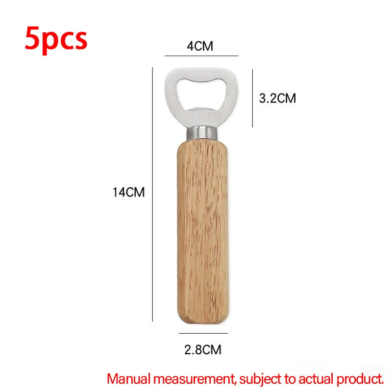 Wooden & Stainless Steel Beer Bottle Opener – Bartender Tool Bottle Opener Babs 5pcs
